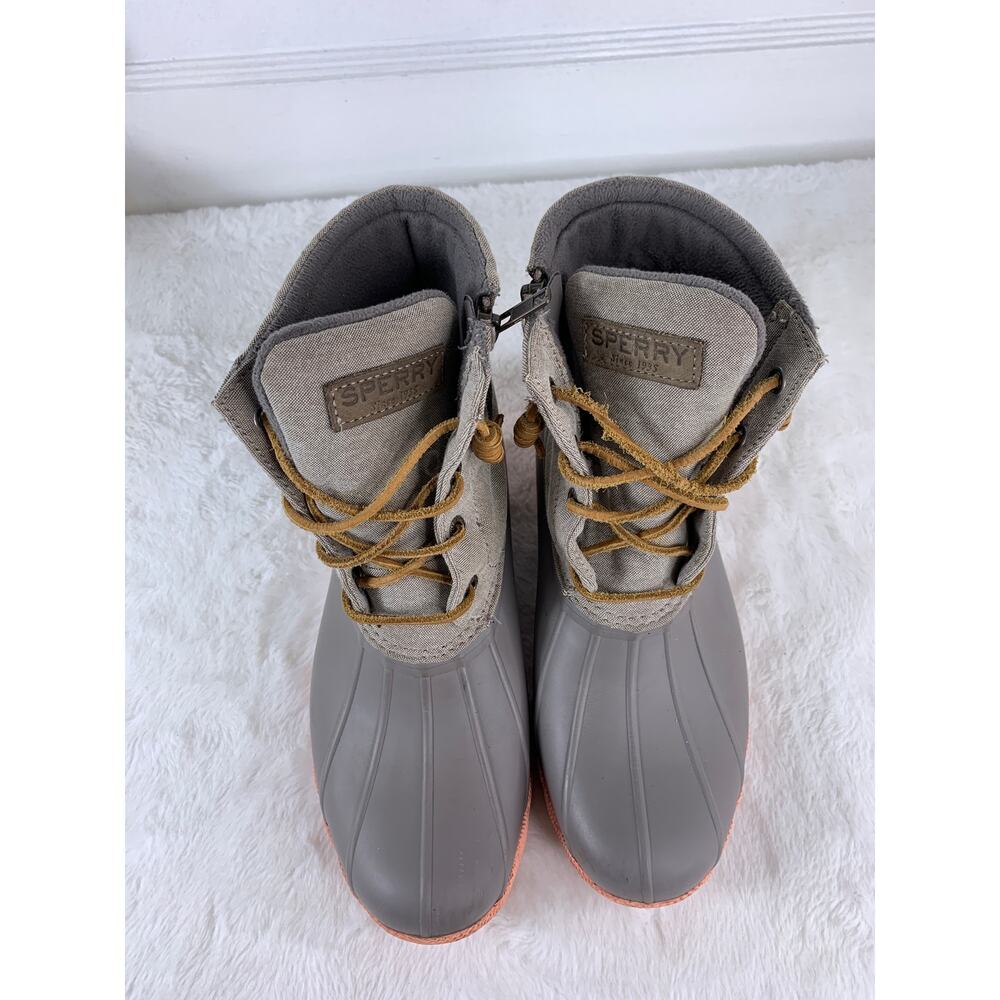 Sperry Women’s Saltwater Taupe Rubber Rain Boots Size 7 STS81646 - Picture 6 of 8